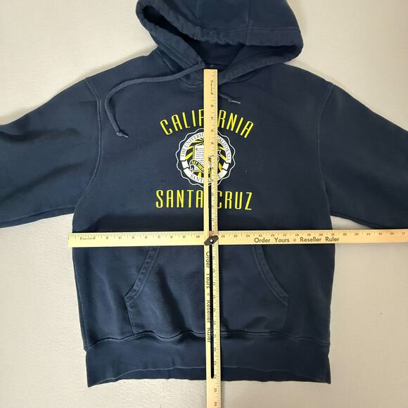 JanSport UC Santa Cruz California Pullover Hoodie Navy Blue Yellow Crest Size M - Picture 4 of 4